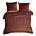 Pościel 220x200 cm z bawełny, makosatyny kolor marsala z ozdobną kantą i haftem kolekcja MINGE ELEGANTE