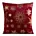 Poszewka na poduszkę 45x45 cm welwetowa, czerwono szampańska zdobiona śnieżynkami JOY