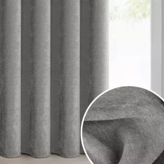 Zasłona szara z szenilowej tkaniny 140x270cm taśma - VANI