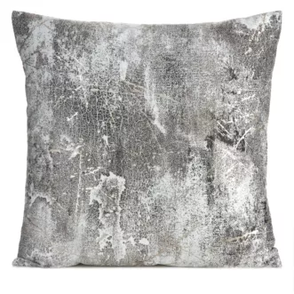 Poszewka na poduszkę 45x45 cm welwetowa grafitowa zdobiona metalicznym wzorem ESTER