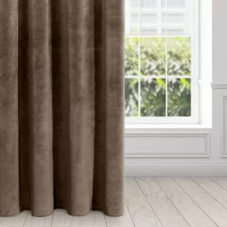 Zasłona brązowa z ekskluzywnego aksamitnego welwetu 290 g/m2 140x250 cm 10 szt. przelotek - RIA - Diva Line