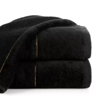 Ręcznik kąpielowy 30x50 cm bawełniany kolor czarny z welwetową bordiurą 550 g/m2 ARIA
