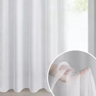 Firana biała o strukturze drobnego deszczyku wz&oacute;r poziomy 140x250 cm taśma REBECCA