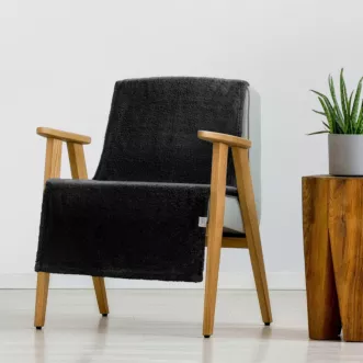 Narzuta na fotel z polaru 70x160 cm czarna LORI Design 91