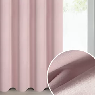 Zasłona pudrowo różowa zaciemniająca gładka 140x250 cm przelotka - NERISA