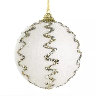 Bombka choinkowa zdobiona drobnymi kryształkami