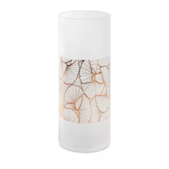 LIMITED COLLECTION Wazon LUNA biało-złoty ze szkła artystycznego BLASK BIELI