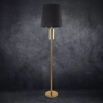 Lampa stojąca do salonu czarna LETI w minimalistycznym stylu