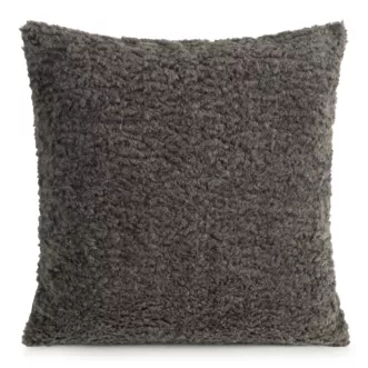 Poszewka na poduszkę 50x50 cm z miękkiej tkaniny barankowej grafitowa BUKLA