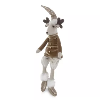 Figurka świąteczna uroczy siedzący JELEŃ w spodenkach