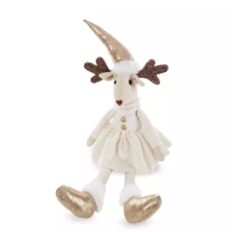 Figurka świąteczna urocza siedząca SARENKA w sukience