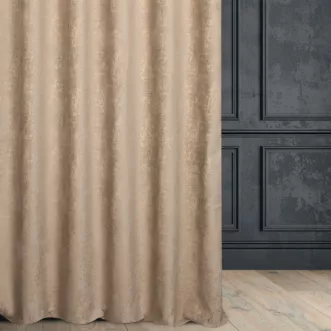 Tkanina zasłonowa szenilowa z marmurkowym wzorem podkreślonym złotą nicią z kolekcji Eva Minge