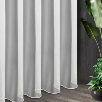 Tkanina firanowa transparentny, matowy tiul, wykończona obciążnikiem z kolekcji Pierre Cardin