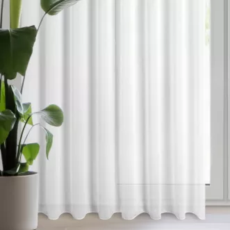 Firana biała z gładkiej matowej tkaniny 300x250 cm przelotka TIRSA