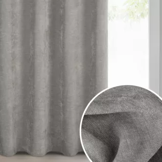 Zasłona stalowa z szenilowej tkaniny o strukturalnym splocie 140x250 cm przelotka - VANI