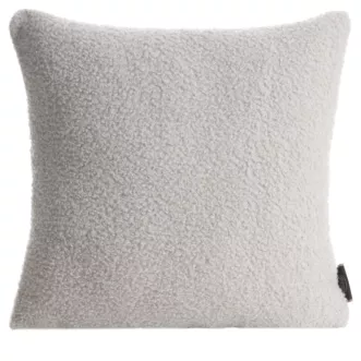 Poszewka na poduszkę 45x45 cm z miękkiej tkaniny barankowej srebrna BUKLA