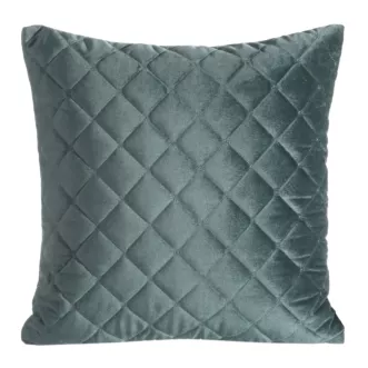 Poszewka na poduszkę 45x45 cm welwetowa ciemnomiętowa pikowana metodą tradycyjnego szycia RIA 1 Eurofirany Premium