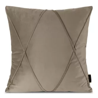 Poszewka na poduszkę 45x45 cm welwetowa beżowa z geometrycznym przeszywanym wzorem NALA 1 Eurofirany Premium