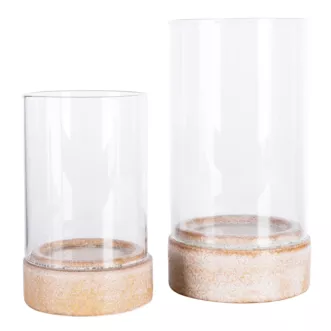 Komplet 2 szt świeczników z podstawą