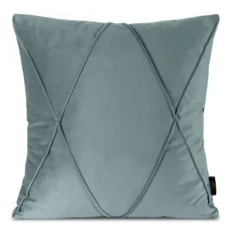 Poszewka na poduszkę 45x45 cm welwetowa jasnoniebieska z geometrycznym przeszywanym wzorem NALA 1 Eurofirany Premium