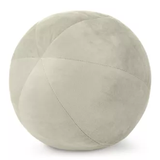 Poduszka dekoracyjna w formie kuli średnica 24 cm welwetowa kremowa GAJA