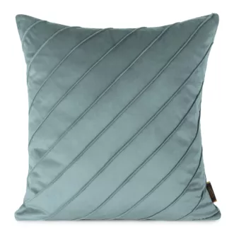 Poszewka na poduszkę 45x45 cm welwetowa niebieska z geometrycznym przeszywanym wzorem NALA Eurofirany Premium