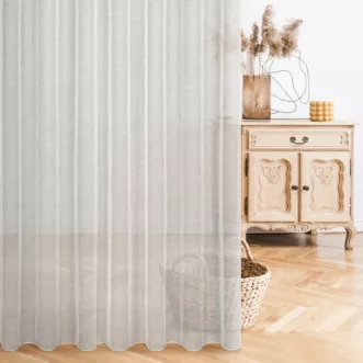 Tkanina firanowa, miękka, delikatna siateczka, wykończona obciążnikiem z kolekcji Eva Minge