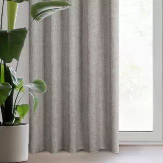 Zasłona ciemnobeżowa w stylu eko 140x270 cm taśma - JULA2