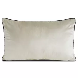 Poduszka 30 x 50 cm welwetowa beżowa z kontrastującą lamówką GAJA 3