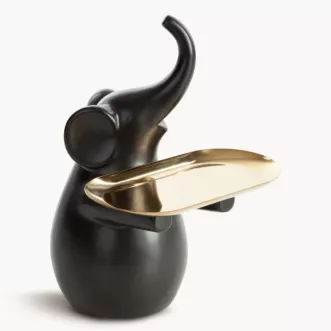 Figurka dekoracyjna słoń z złotą paterką