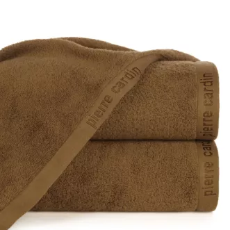 Ręcznik kąpielowy 50x90 cm bawełniany kolor miodowy z żakardową bordiurą 430 g/m2 EVI Pierre Cardin