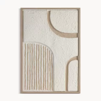 Obraz  z wyraźną strukturą w stylu boho oprawiony w ramę