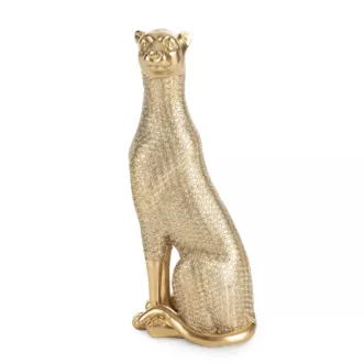 Figurka złota pantera  o drobnym strukturalnym wzorze 8x11x26 cm HARIS