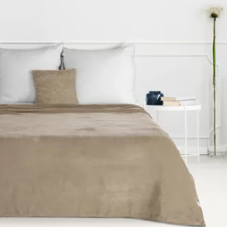 Koc 150x200 cm beżowy miękki i delikatny w dotyku jednokolorowy koc SIMPLE 1