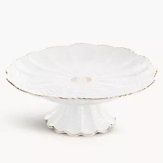 Patera ceramiczna dekoracyjna kremowo-złota średnica 28x11 cm GAIA