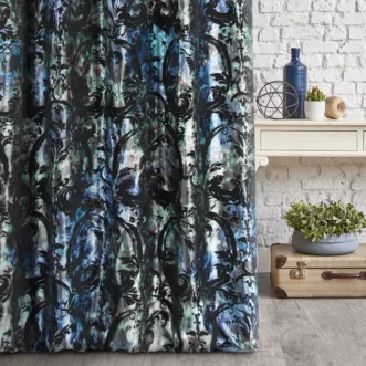 Tkanina zasłonowa, gruby welwet z ornamentowym wzorem z kolekcji Pierre Cardin