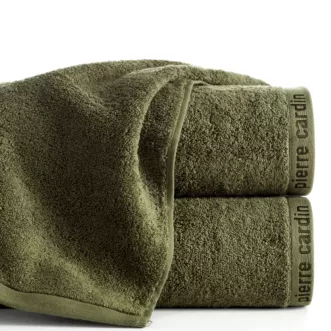 Ręcznik kąpielowy 50x90 cm bawełniany kolor ciemnooliwkowy z żakardową bordiurą 430 g/m2 EVI Pierre Cardin