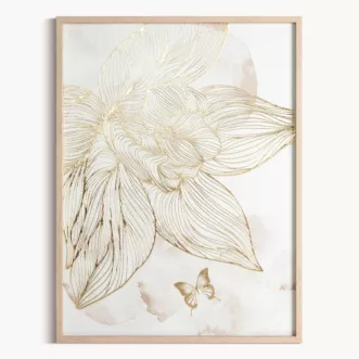 Obraz nadruk na płótnie z dodatkiem ręcznie malowanych złotych akcentów