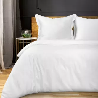 Pościel 160x200 cm komplet 3 częściowy bawełniana kolor biały z ozdobną lamówką DIVA 8 Diva Line