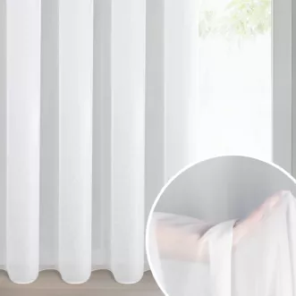 Firana biała z gładkiej matowej tkaniny szyfonowej 140x270 cm taśma DALIA