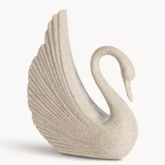 Figurka beżowa łabędź 15x6x18 cm