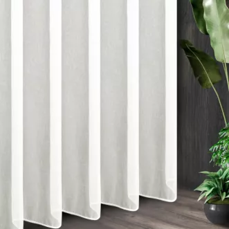 Tkanina firanowa matowa z efektem deszczyku zakończona szwem obciążającym z kolekcji Pierre Cardin