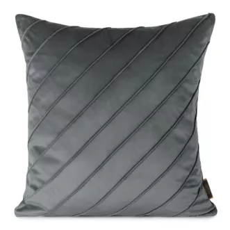 Poszewka na poduszkę 45x45 cm welwetowa stalowa z geometrycznym przeszywanym wzorem NALA Eurofirany Premium
