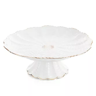 Patera ceramiczna dekoracyjna kremowo-złota średnica 28x11 cm GAIA