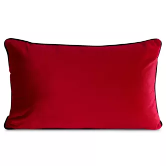 Poduszka 30 x 50 cm welwetowa czerwona z kontrastującą lamówką GAJA 3