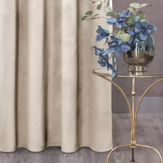 Zasłona beżowa z matowego welwetu 140x270 cm taśma - MELANIE
