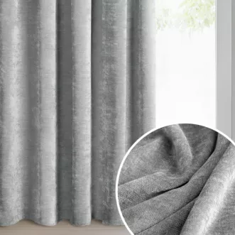 Zasłona szara o szenilowej strukturze 140x250 cm przelotka - NESKA