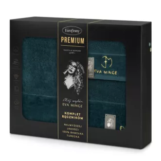 Zestaw ręczników bawełnianych na prezent 3 szt kolor ciemnozielony 550 g/m2 GAJA Eva Minge