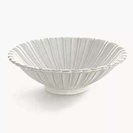 Misa ceramiczna dekoracyjna kremowa z przecieranym wzorem w stylu eko średnica 25x8 cm AVRIL