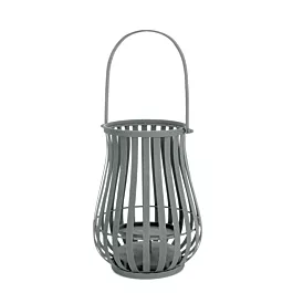 Lampion z metalu grafitowy średnica 24x32 cm LENA